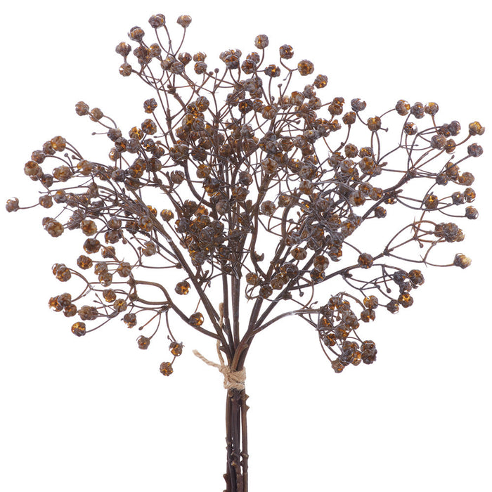 13.5" Artificial Baby's Breath Gypsophila Flower Stem Bundle -Dark Brown (Pack of 12) - FSG695-BR/DK