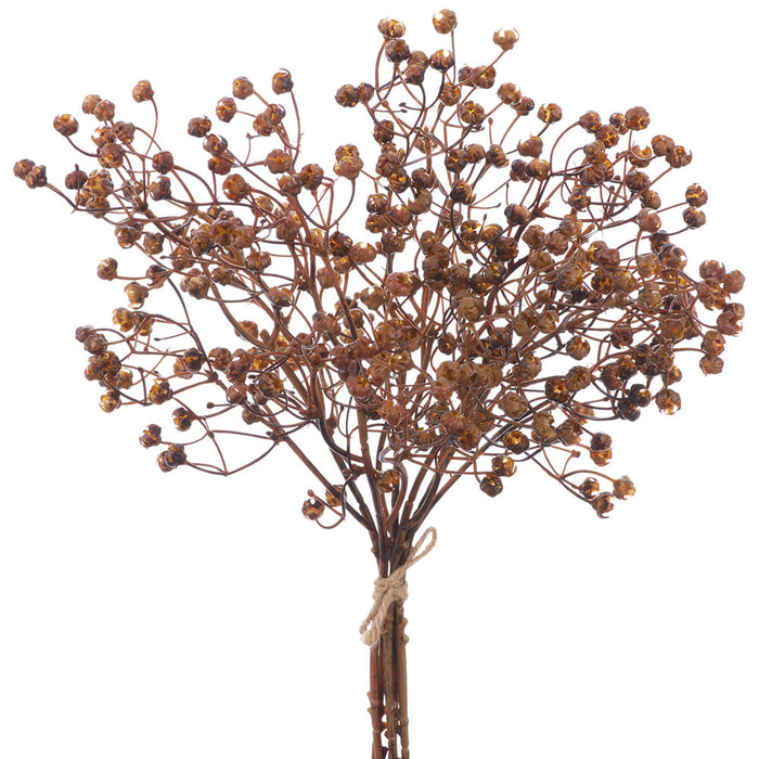 13.5" Artificial Baby's Breath Gypsophila Flower Stem Bundle -Brown (Pack of 12) - FSG695-BR