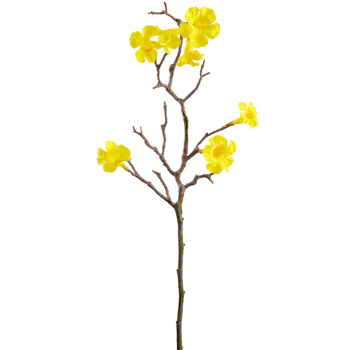 31" Golden Trumpet Silk Flower Stem -Yellow (Pack of 6) - FSG718-YE