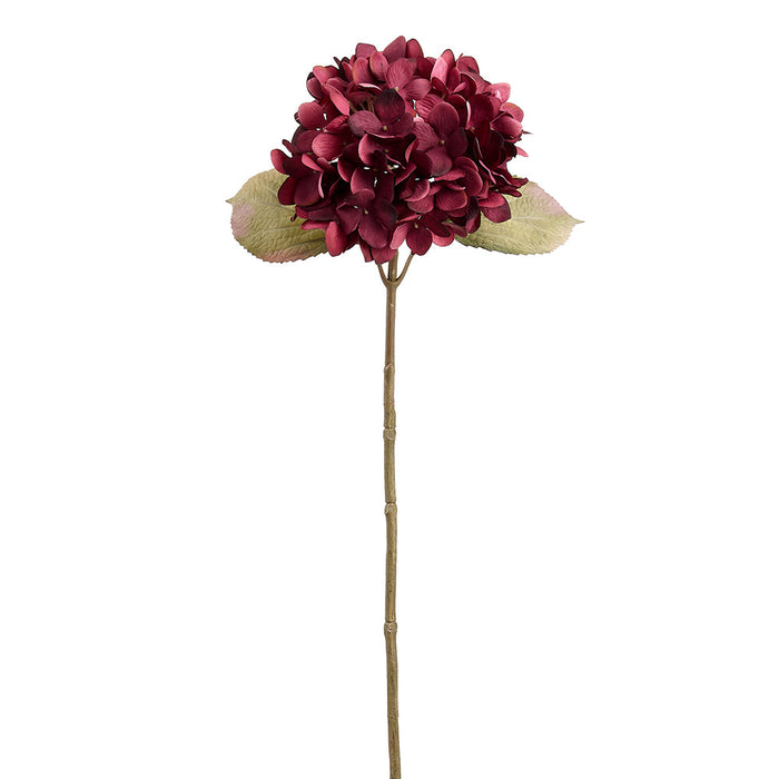 26" Hydrangea Silk Flower Stem -Burgundy (Pack of 12) - FSH007-BU