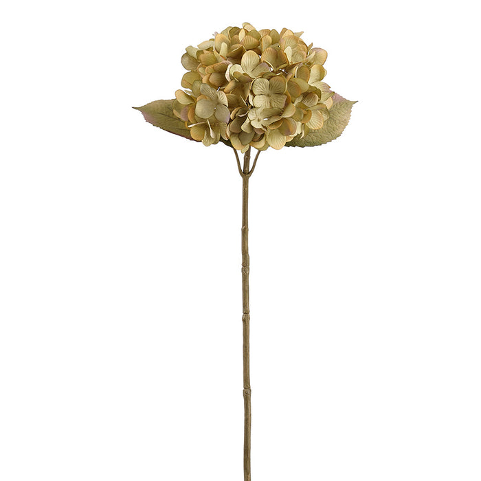 26" Hydrangea Silk Flower Stem -Green/Moss (Pack of 12) - FSH007-GR/MO