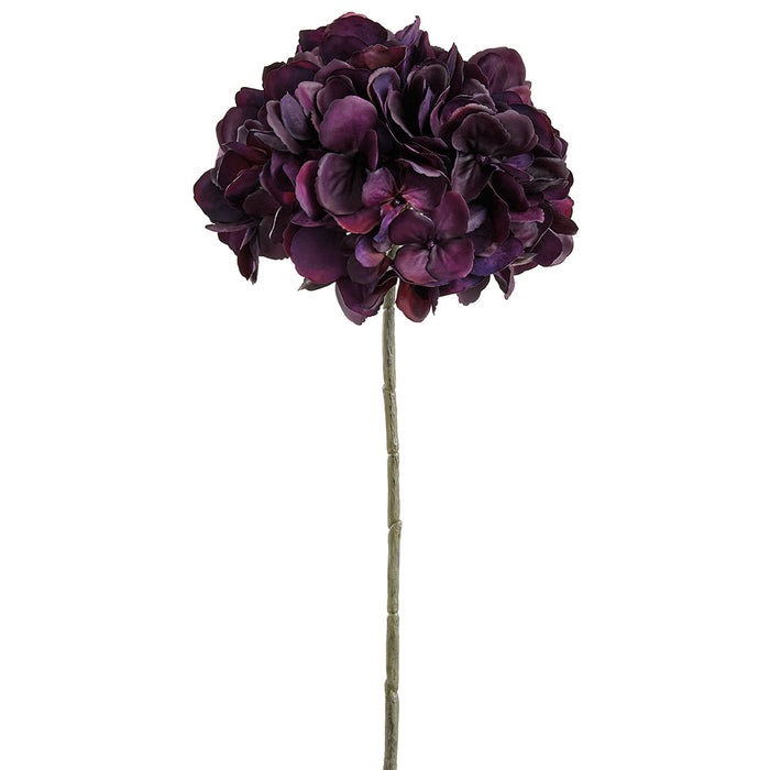 18.5" Real Touch Hydrangea Silk Flower Stem -Purple (Pack of 12) - FSH014-PU
