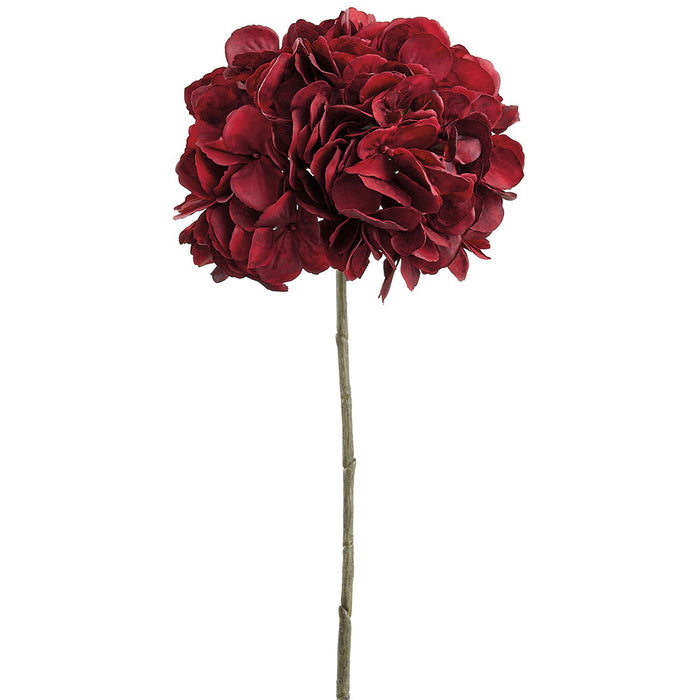 18.5" Real Touch Hydrangea Silk Flower Stem -Red (Pack of 12) - FSH014-RE