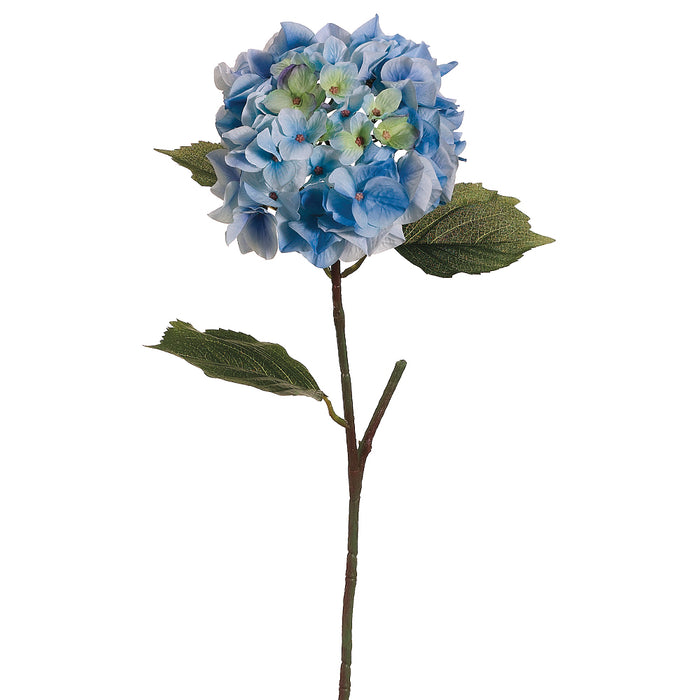 23" Hydrangea Silk Flower Stem -Blue (pack of 12) - FSH017-BL