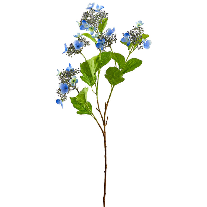 31" Silk Hydrangea Flower Stem -Blue (pack of 12) - FSH034-BL