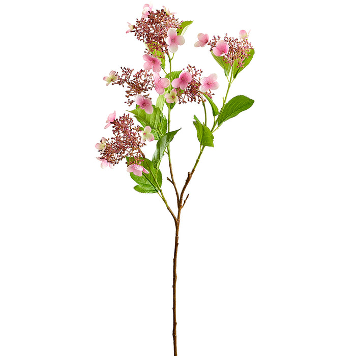 31" Silk Hydrangea Flower Stem -Pink (pack of 12) - FSH034-PK