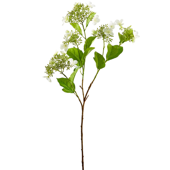 31" Silk Hydrangea Flower Stem -White (pack of 12) - FSH034-WH