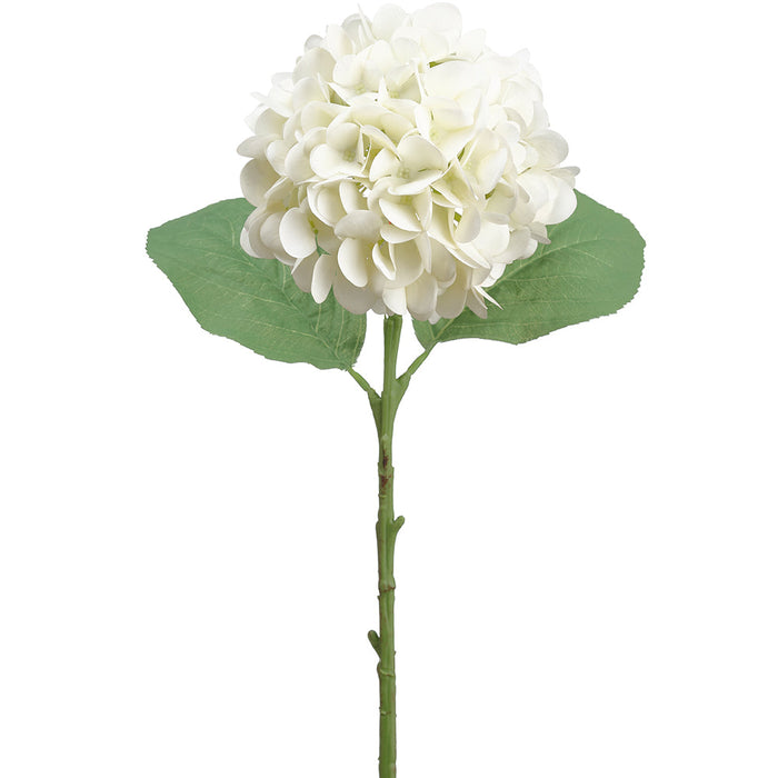 18.5" Real Touch Hydrangea Silk Flower Stem -Cream (Pack of 12) - FSH037-CR