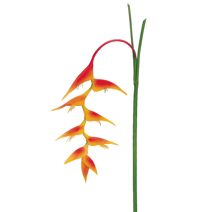 48" Hanging Heliconia Silk Flower Stem -Orange/Yellow (pack of 12) - FSH067-OR/YE