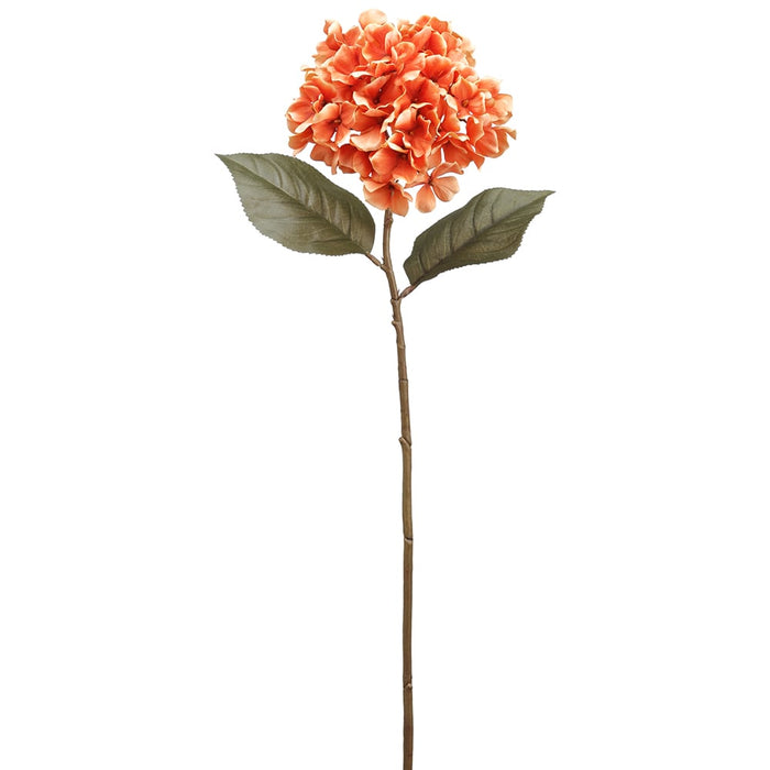 27" Hydrangea Silk Flower Stem -Light Rust (pack of 12) - FSH102-RU/LT