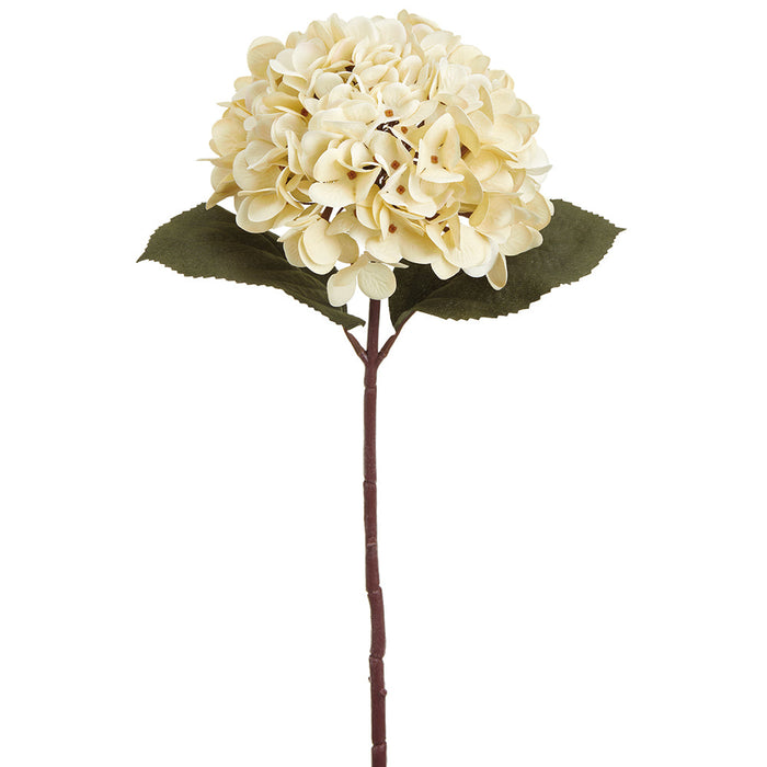 18" Silk Hydrangea Flower Stem -Cream (pack of 12) - FSH126-CR