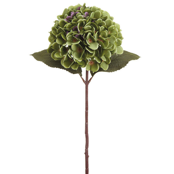 18" Silk Hydrangea Flower Stem -Green (pack of 12) - FSH126-GR