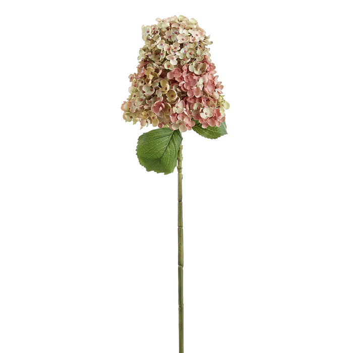 34" Silk Cone Hydrangea Flower Stem -Green/Mauve (pack of 12) - FSH142-GR/MV