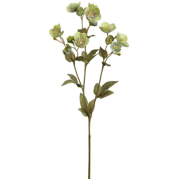 23" Helleborus Silk Flower Stem -Green (pack of 12) - FSH153-GR