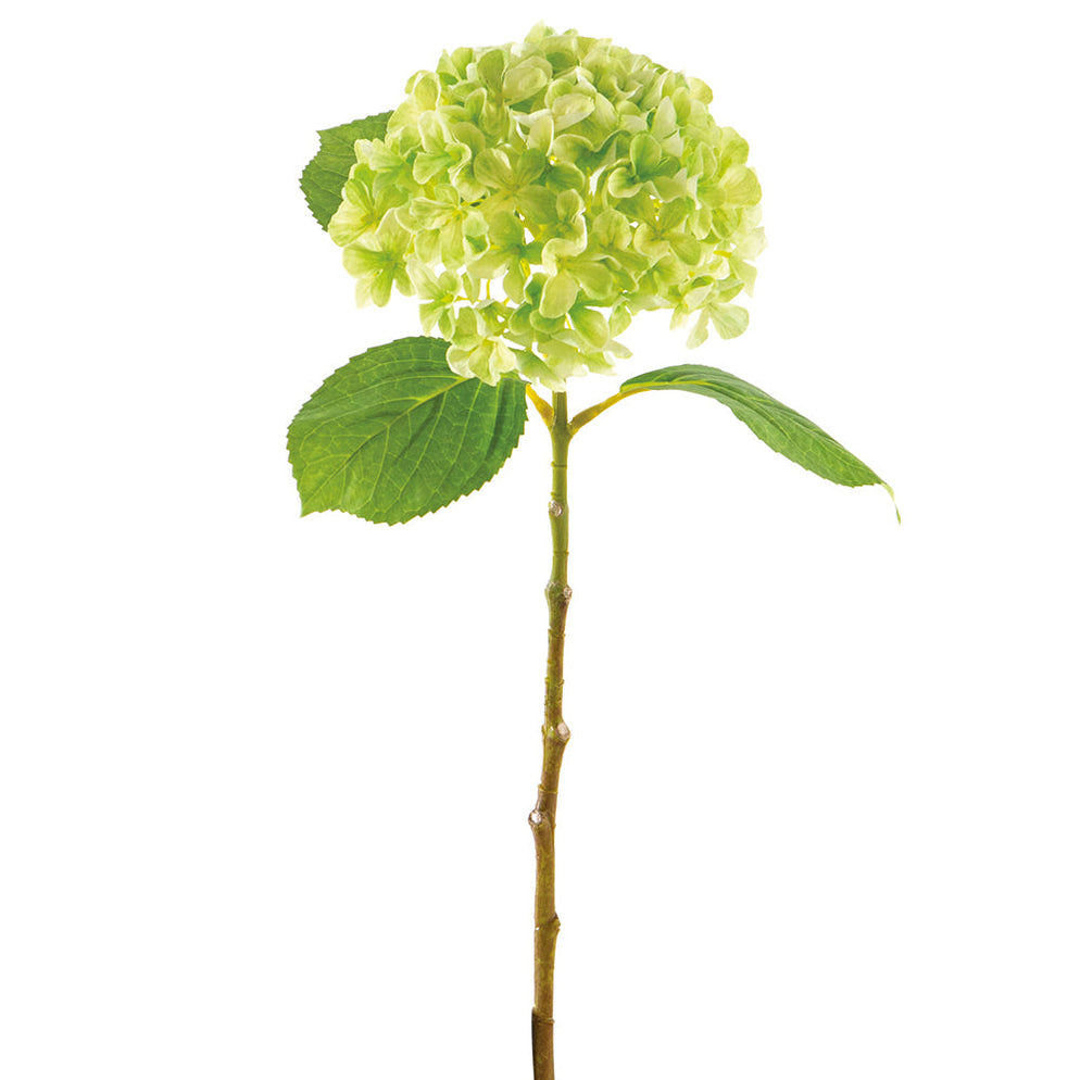 18" UVResistant Outdoor Artificial Hydrangea Flower Stem Green