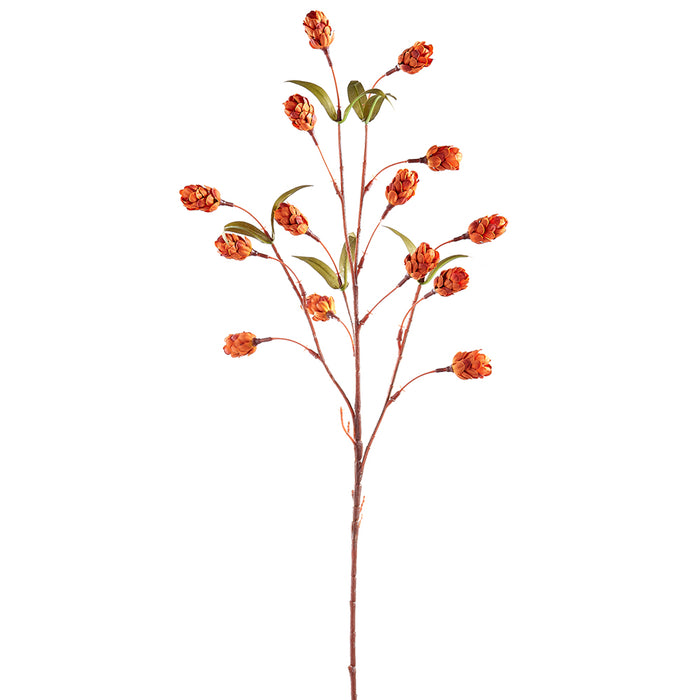 31" Artificial Hops Flower Stem -Orange/Brown (pack of 12) - FSH172-OR/BR