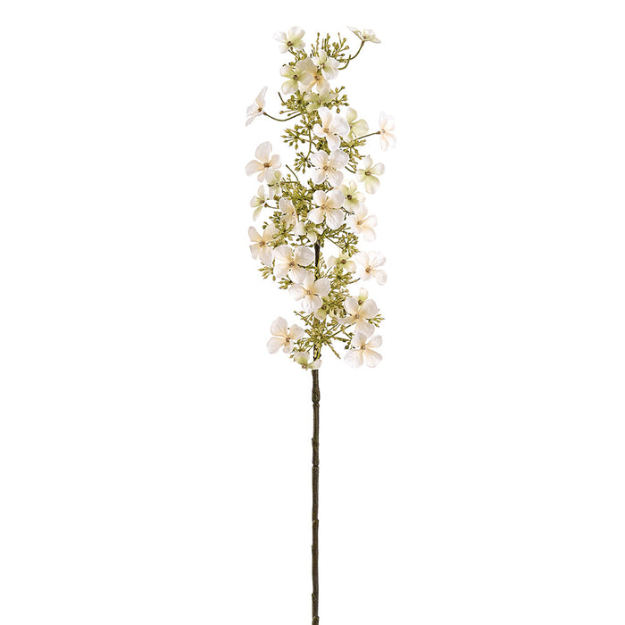 35" Hydrangea Silk Flower Stem -Cream (Pack of 12) - FSH174-CR