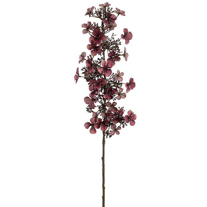 35" Hydrangea Silk Flower Stem -Plum (Pack of 12) - FSH174-PL