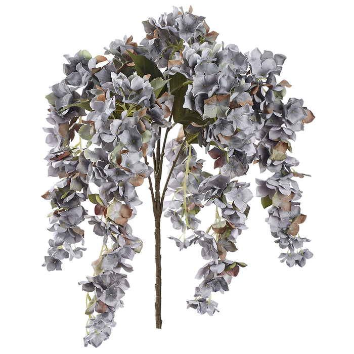 32.7" Hanging Hydrangea Silk Flower Stem -Blue (pack of 12) - FSH189-BL