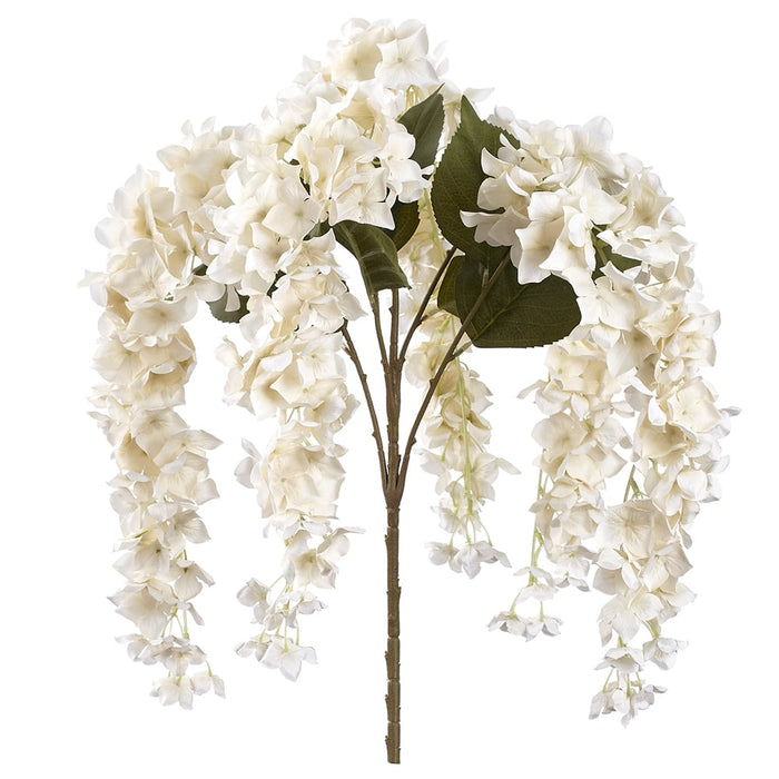 32.7" Hanging Hydrangea Silk Flower Stem -White (pack of 12) - FSH189-WH