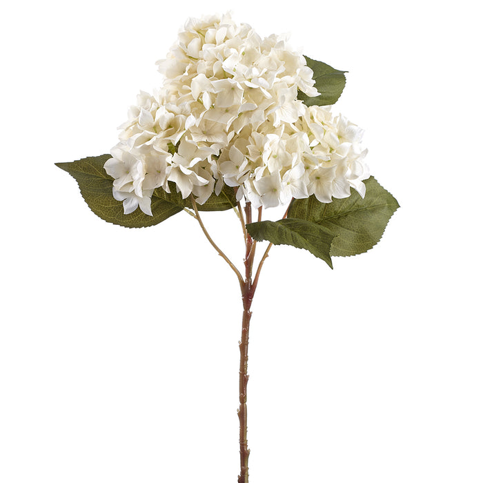 22.4" Hydrangea Silk Flower Stem -White (pack of 12) - FSH190-WH