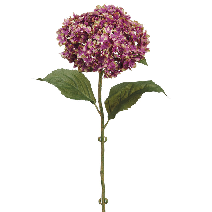 25" Silk Hydrangea Flower Spray -Orchid/Green (pack of 12) - FSH199-OC/GR