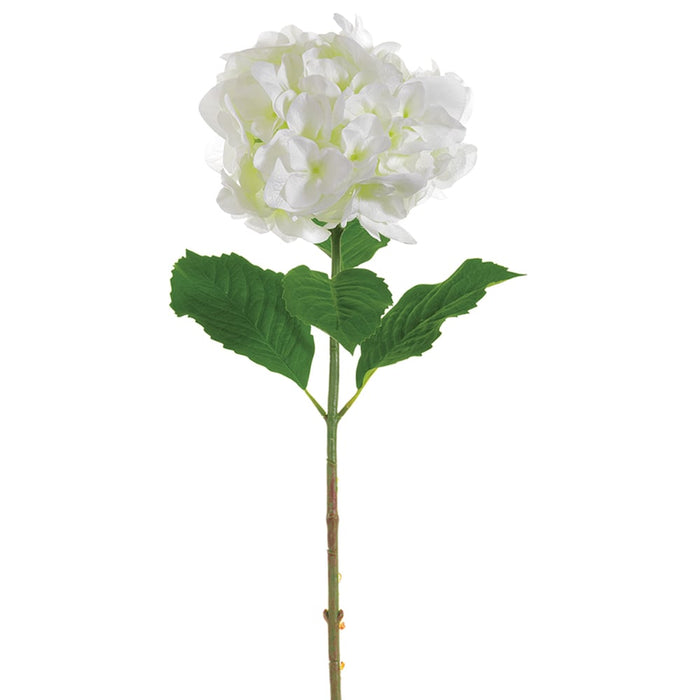 29" Large Hydrangea Silk Flower Stem -White (Pack of 6) - FSH201-WH