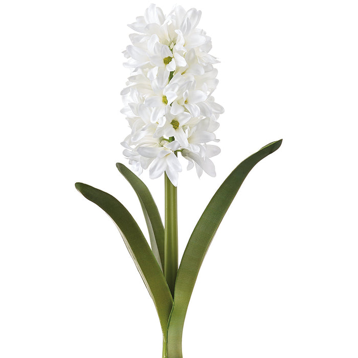 13" Hyacinth Silk Flower Stem -White (Pack of 12) - FSH209-WH