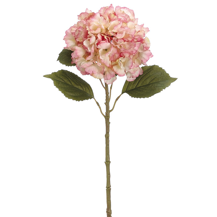 26" Silk Hydrangea Flower Spray -Rose/Cream (pack of 12) - FSH211-RO/CR