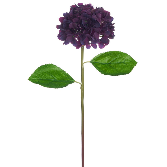 21.5" Real Touch Silk Hydrangea Flower Stem -Eggplant (pack of 12) - FSH214-EP