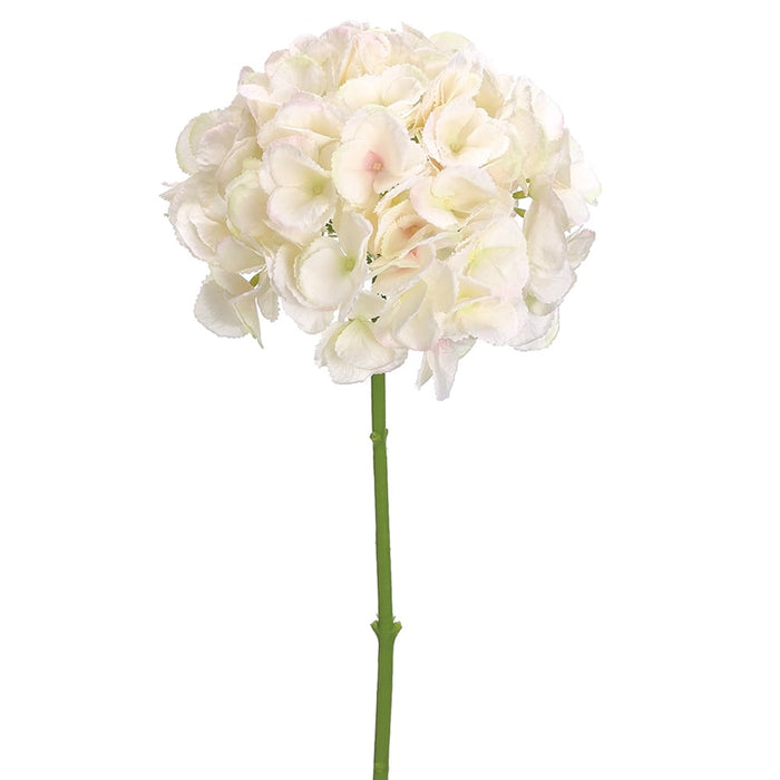 19" Hydrangea Silk Flower Stem -Cream/Blush (pack of 12) - FSH233-CR/BS