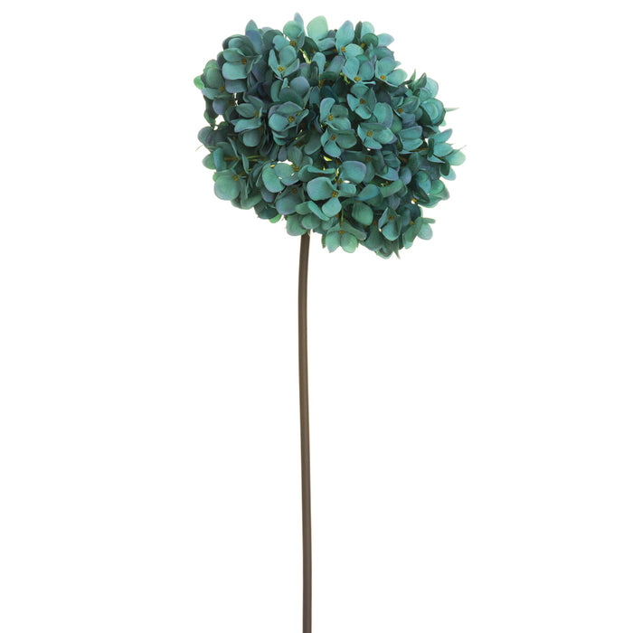 27.5" Silk Hydrangea Flower Stem -Blue/Teal (pack of 12) - FSH272-BL/TL