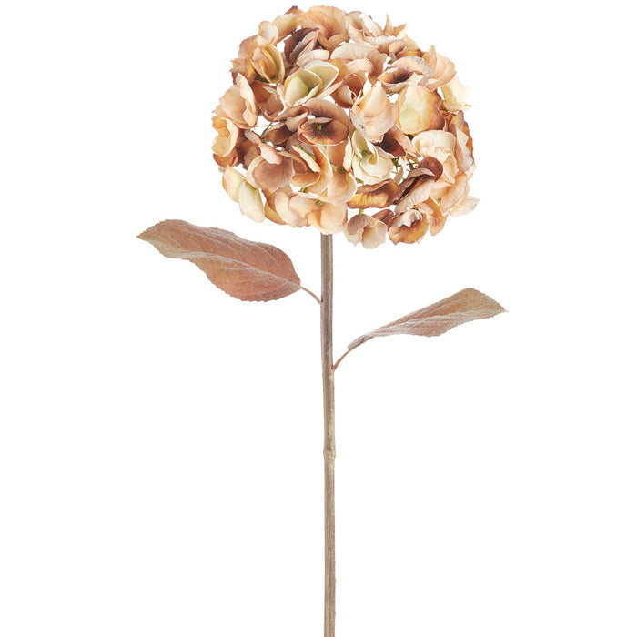 28" Hydrangea Silk Flower Stem -Brown (pack of 12) - FSH274-BR