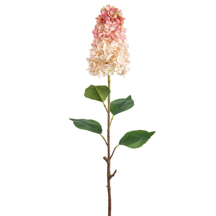 28" Cone Hydrangea Silk Flower Stem -Pink/Peach (Pack of 12) - FSH302-PK/PE