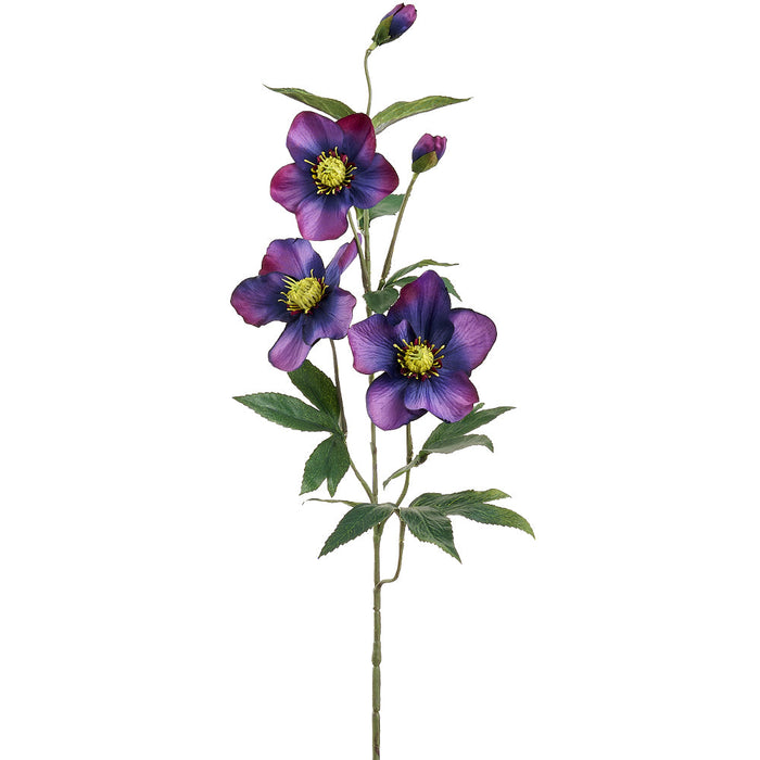 28" Helleborus Silk Flower Stem -Purple (Pack of 12) - FSH306-PU
