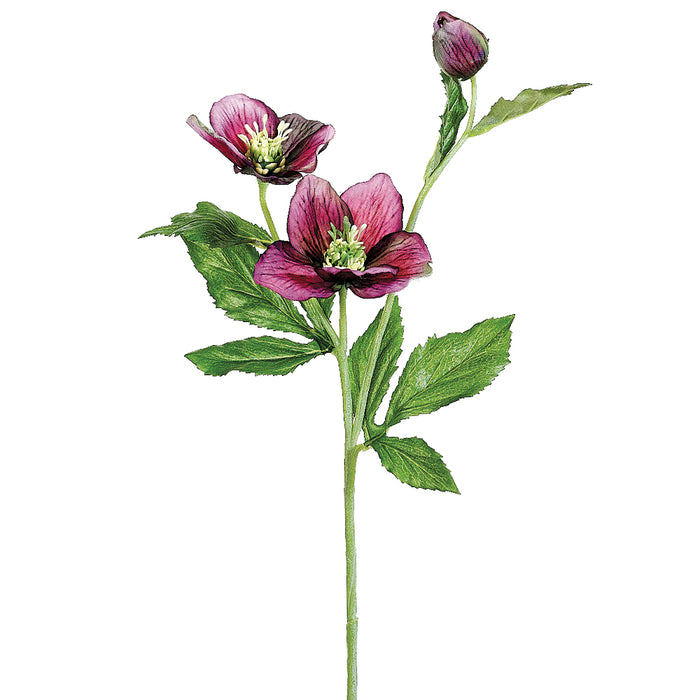 22" Silk Helleborus Flower Spray -Violet (pack of 12) - FSH321-VI