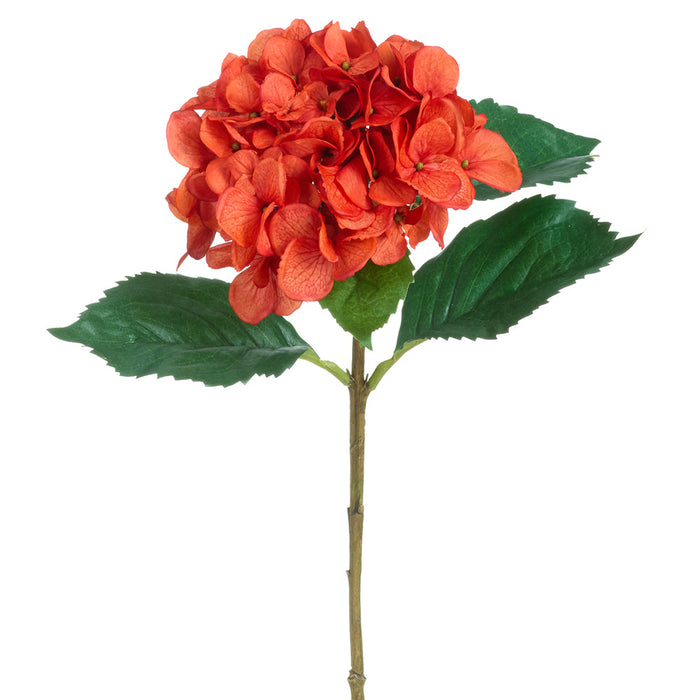 27" Silk Hydrangea Flower Spray -Orange (Pack of 12) - FSH356-OR
