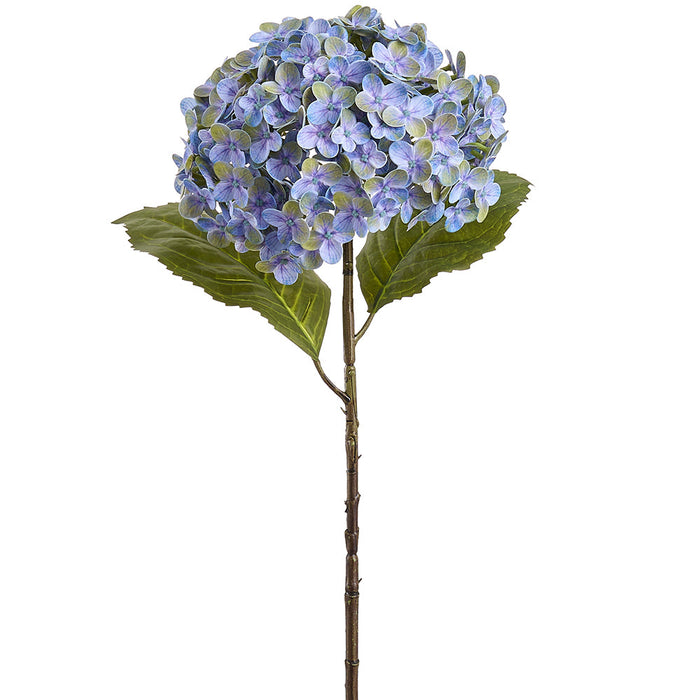 24.5" Real Touch Hydrangea Silk Flower Stem -Purple/Green (Pack of 12) - FSH380-PU/GR