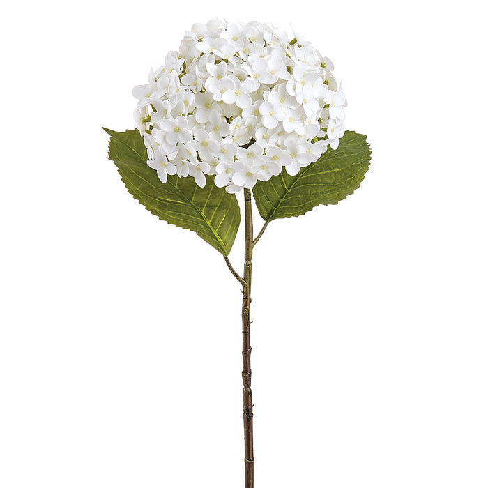24.5" Real Touch Hydrangea Silk Flower Stem -White (Pack of 12) - FSH380-WH