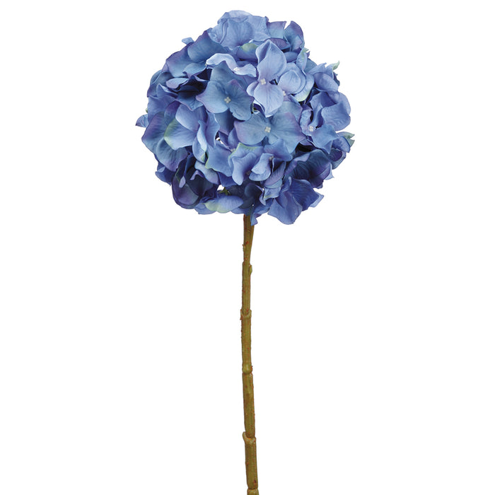 21" Hydrangea Silk Flower Stem -Blue (pack of 12) - FSH394-BL