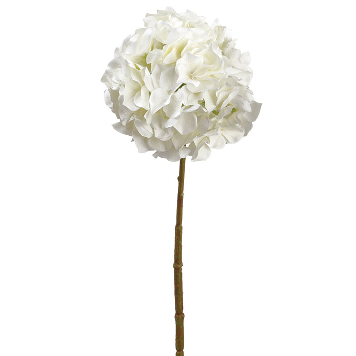 21" Hydrangea Silk Flower Stem -White (Pack of 12) - FSH394-WH