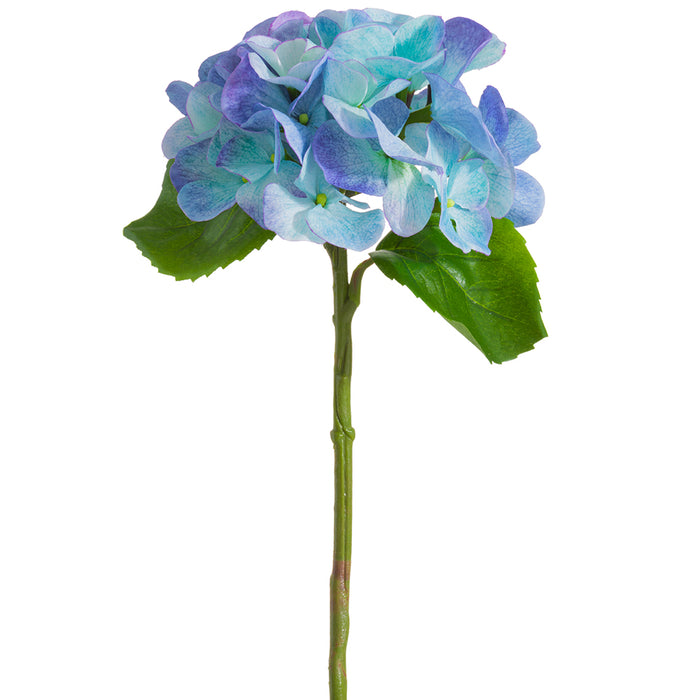 13" Silk Hydrangea Flower Stem -2 Tone Blue (pack of 12) - FSH411-BL/TT