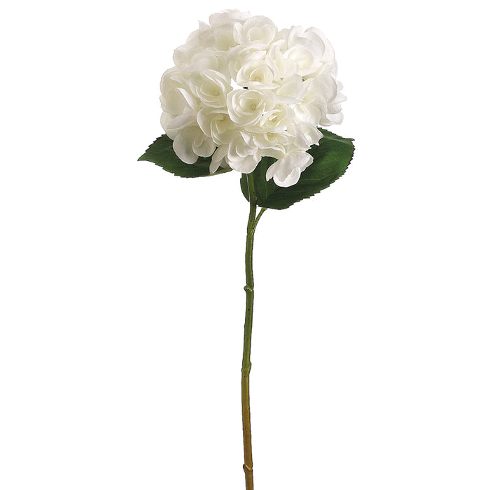19" Faux Hydrangea Flower Spray -White (pack of 12) - FSH422-WH