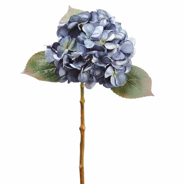 17.5" Silk Hydrangea Flower Stem -Blue (pack of 12) - FSH426-BL