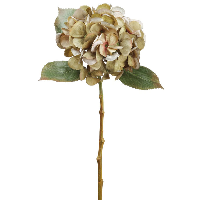 17.5" Silk Hydrangea Flower Stem -Green (pack of 12) - FSH426-GR