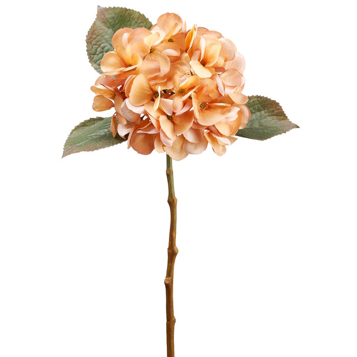 17.5" Silk Hydrangea Flower Stem -Peach (pack of 12) - FSH426-PE