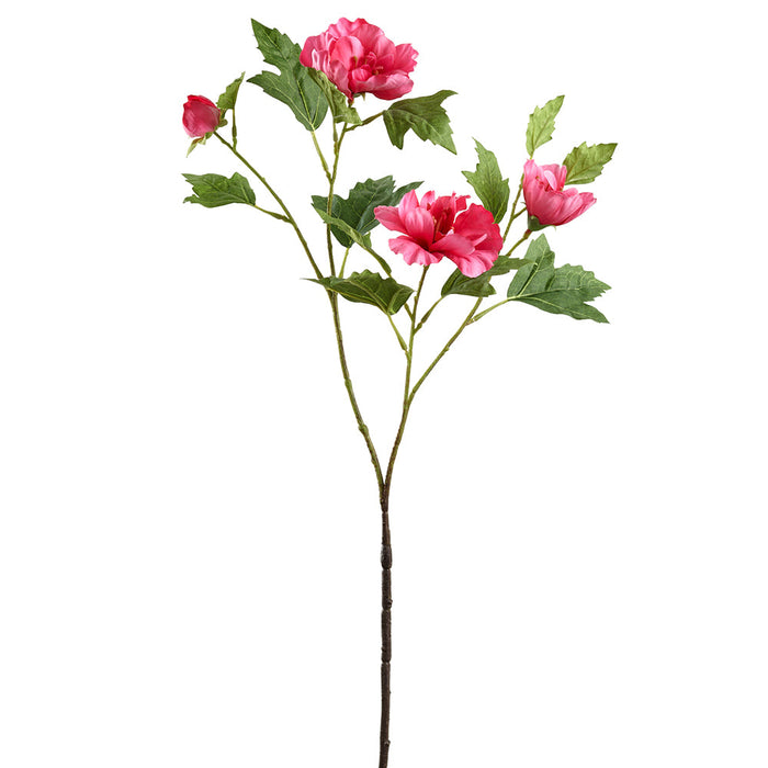27" Hibiscus Silk Flower Stem -Beauty (pack of 12) - FSH440-BT