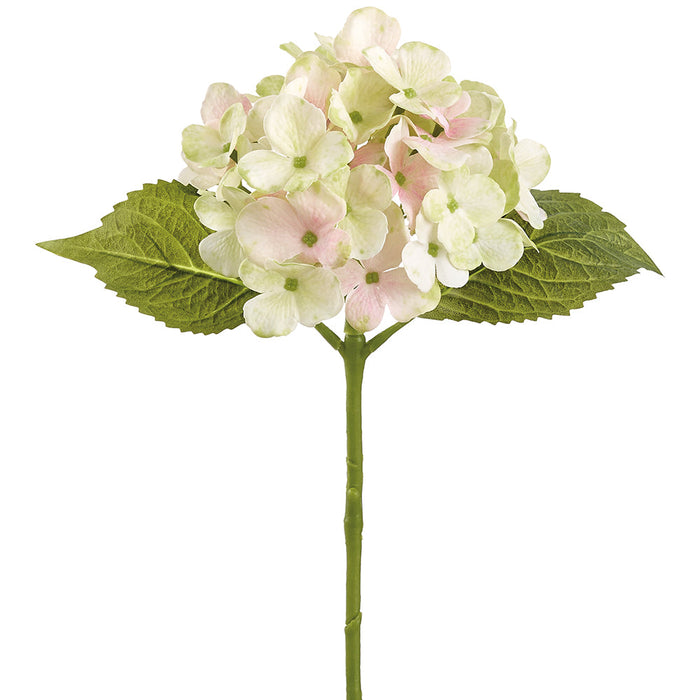 16" Real Touch Hydrangea Silk Flower Stem -Blush/Green (Pack of 12) - FSH453-BS/GR
