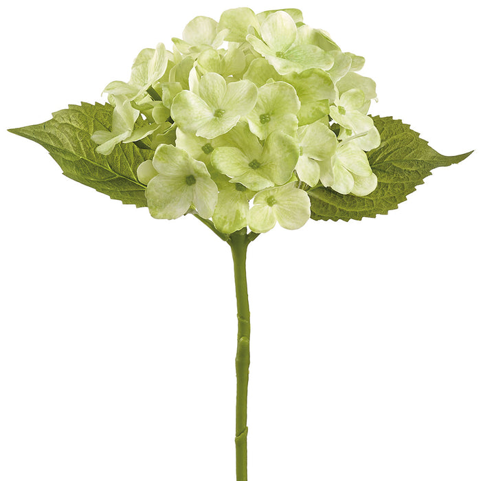 16" Real Touch Hydrangea Silk Flower Stem -Green (Pack of 12) - FSH453-GR
