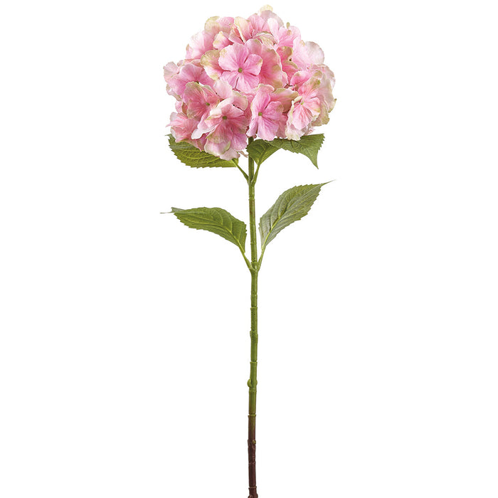 30.5" Real Touch Hydrangea Silk Flower Stem -Pink/Green (Pack of 12) - FSH454-PK/GR